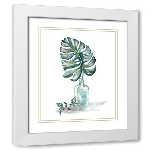 Island Tropics Frond in Bottle II White Modern Wood Framed Art Print with Double Matting by Tre Sorelle Studios