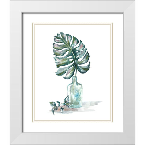 Island Tropics Frond in Bottle II White Modern Wood Framed Art Print with Double Matting by Tre Sorelle Studios