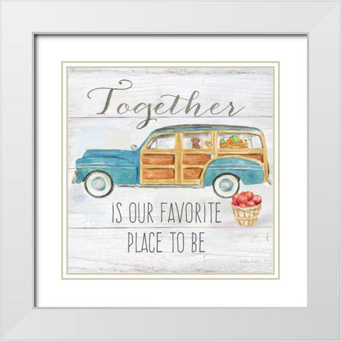 Vintage Truck Sentiment II (blue) White Modern Wood Framed Art Print with Double Matting by Coulter, Cynthia