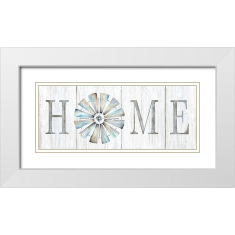 Windmill Home Sign Panel White Modern Wood Framed Art Print with Double Matting by Coulter, Cynthia