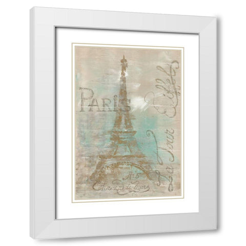 Champs de Mars White Modern Wood Framed Art Print with Double Matting by Cusson, Marie-Elaine