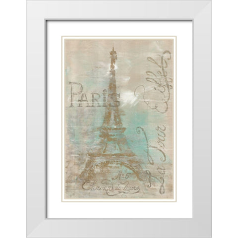 Champs de Mars White Modern Wood Framed Art Print with Double Matting by Cusson, Marie-Elaine