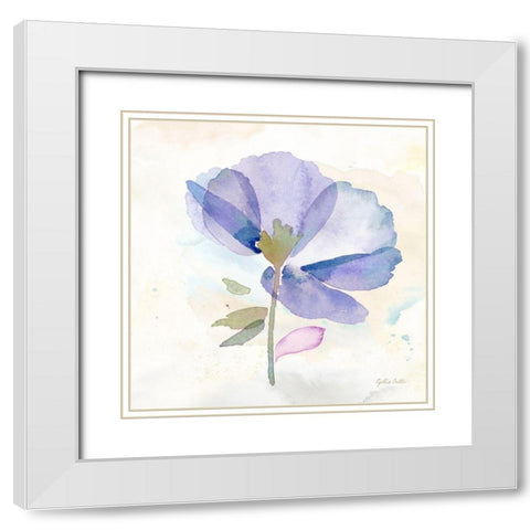 Poppy Single Purple White Modern Wood Framed Art Print with Double Matting by CoulterCynthia