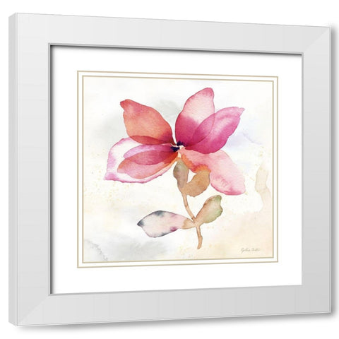 Poppy Single Red White Modern Wood Framed Art Print with Double Matting by CoulterCynthia