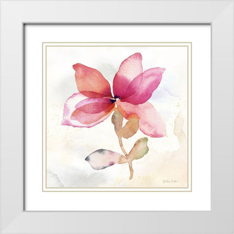 Poppy Single Red White Modern Wood Framed Art Print with Double Matting by CoulterCynthia