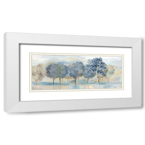 Treeline Reflection Panel White Modern Wood Framed Art Print with Double Matting by CoulterCynthia