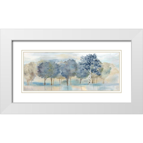 Treeline Reflection Panel White Modern Wood Framed Art Print with Double Matting by CoulterCynthia