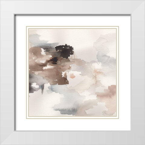 Smokescreen White Modern Wood Framed Art Print with Double Matting by Wicks, Jane