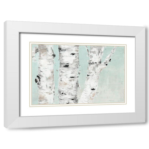 Birch Tree Close Up White Modern Wood Framed Art Print with Double Matting by Cusson, Marie-Elaine