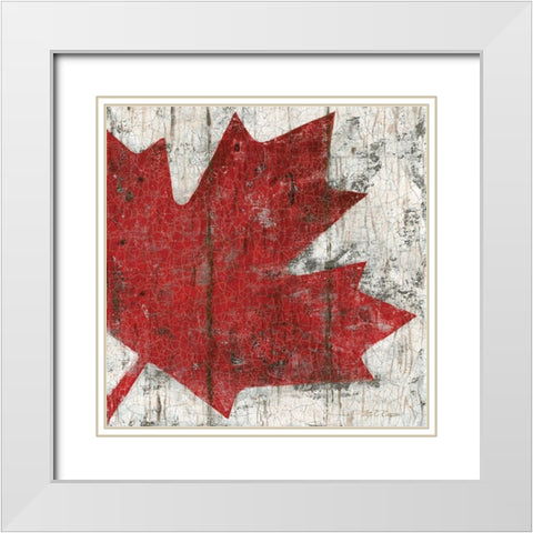 Canada Maple Leaf II White Modern Wood Framed Art Print with Double Matting by Cusson, Marie-Elaine