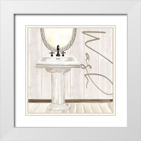 Rustic Bath I Wash White Modern Wood Framed Art Print with Double Matting by Reed, Tara