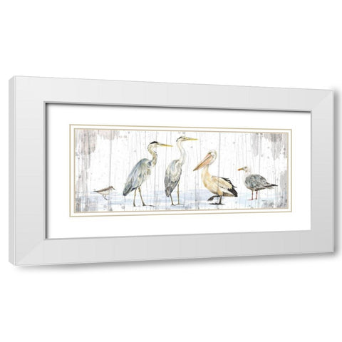 Birds of the Coast Rustic Panel White Modern Wood Framed Art Print with Double Matting by Reed, Tara