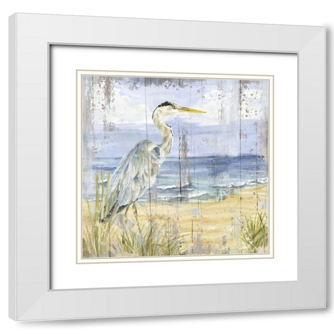 Birds of the Coast Rustic I White Modern Wood Framed Art Print with Double Matting by Reed, Tara