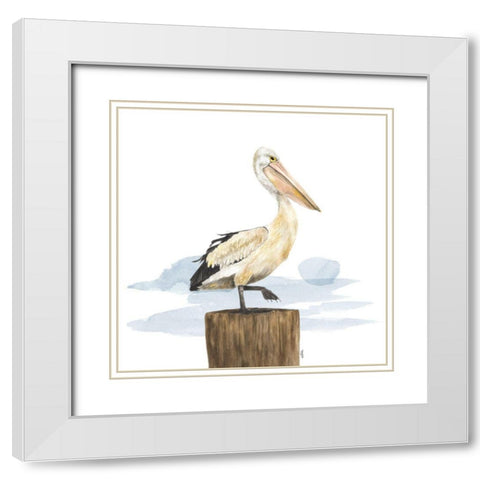 Birds of the Coast on White III White Modern Wood Framed Art Print with Double Matting by Reed, Tara