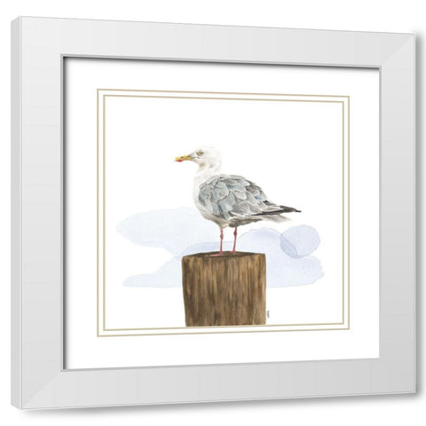 Birds of the Coast on White IV White Modern Wood Framed Art Print with Double Matting by Reed, Tara