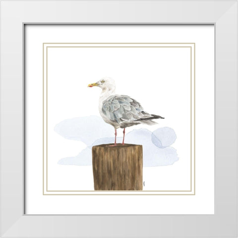 Birds of the Coast on White IV White Modern Wood Framed Art Print with Double Matting by Reed, Tara