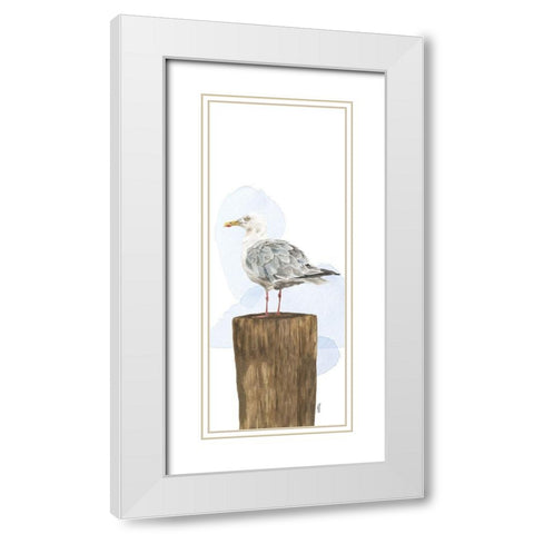 Birds of the Coast Panel IV White Modern Wood Framed Art Print with Double Matting by Reed, Tara