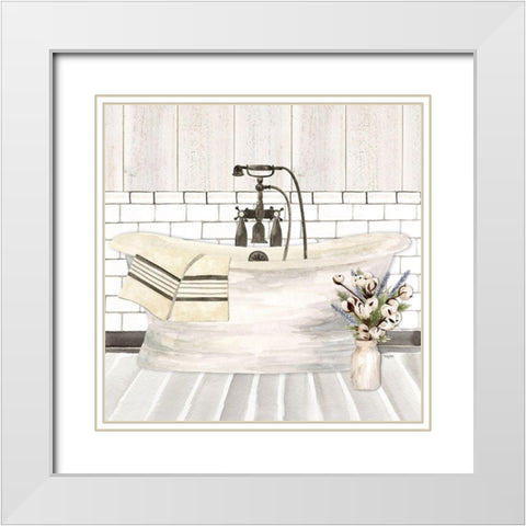Farmhouse Bath I Tub White Modern Wood Framed Art Print with Double Matting by Reed, Tara