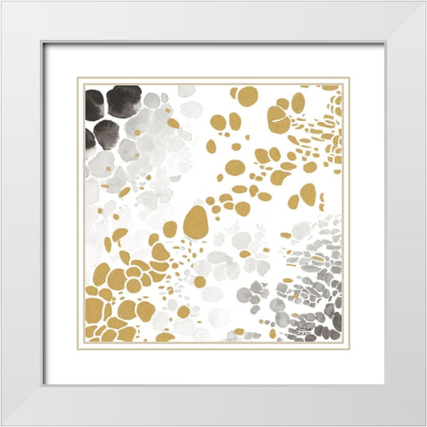 Speckled Trio I White Modern Wood Framed Art Print with Double Matting by Bijou, Andrea