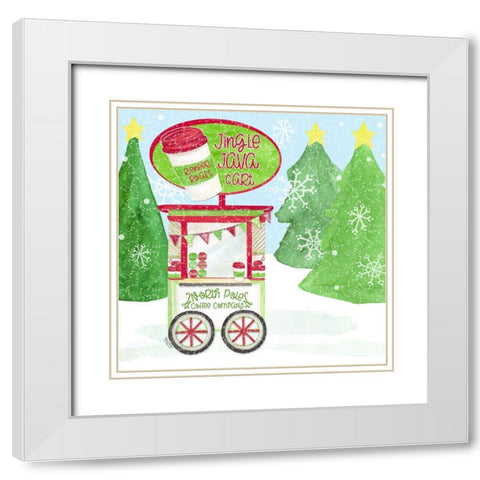Food Cart Christmas II-Jingle Java White Modern Wood Framed Art Print with Double Matting by Reed, Tara