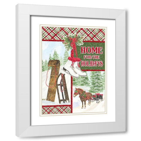 Sleigh Bells Ring-Happy Holidays White Modern Wood Framed Art Print with Double Matting by Reed, Tara