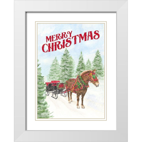 Sleigh Bells Ring-Merry Christmas White Modern Wood Framed Art Print with Double Matting by Reed, Tara