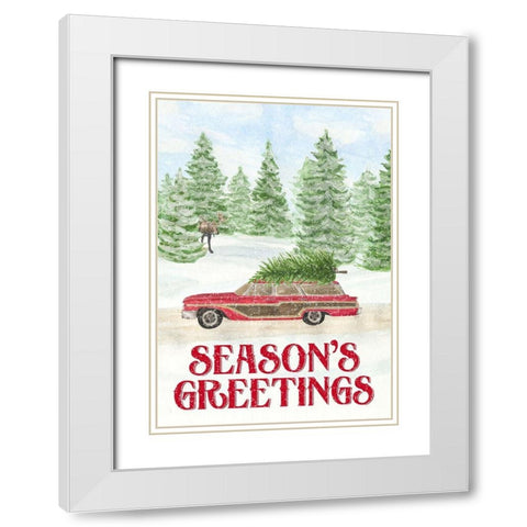 Sleigh Bells Ring-Seasons Greetings White Modern Wood Framed Art Print with Double Matting by Reed, Tara