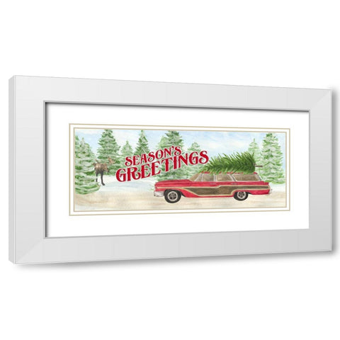 Sleigh Bells Ring-Tree Day White Modern Wood Framed Art Print with Double Matting by Reed, Tara