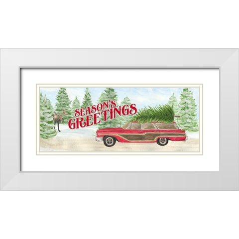 Sleigh Bells Ring-Tree Day White Modern Wood Framed Art Print with Double Matting by Reed, Tara