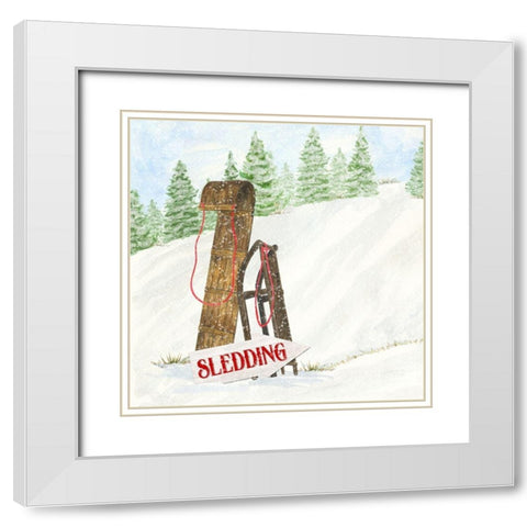 Sleigh Bells Ring II-Sledding White Modern Wood Framed Art Print with Double Matting by Reed, Tara