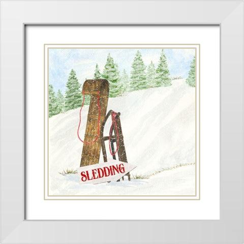 Sleigh Bells Ring II-Sledding White Modern Wood Framed Art Print with Double Matting by Reed, Tara