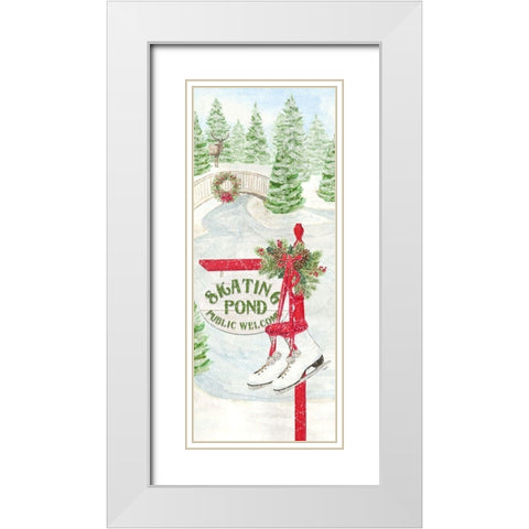 Sleigh Bells Ring panel II-Skating Pond White Modern Wood Framed Art Print with Double Matting by Reed, Tara