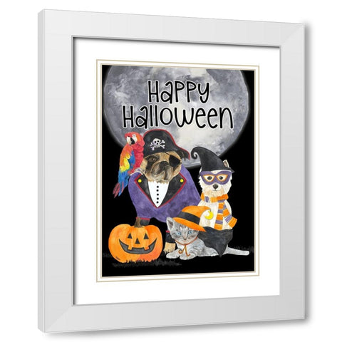Fright Night Friends-Happy Halloween I White Modern Wood Framed Art Print with Double Matting by Reed, Tara