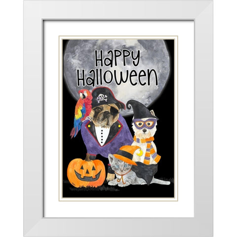 Fright Night Friends-Happy Halloween I White Modern Wood Framed Art Print with Double Matting by Reed, Tara