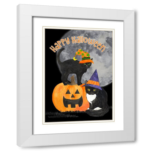 Fright Night Friends-Happy Halloween IV White Modern Wood Framed Art Print with Double Matting by Reed, Tara