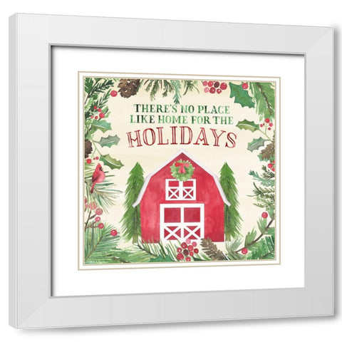 New England Christmas I White Modern Wood Framed Art Print with Double Matting by Noonday Design