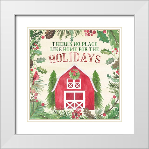 New England Christmas I White Modern Wood Framed Art Print with Double Matting by Noonday Design