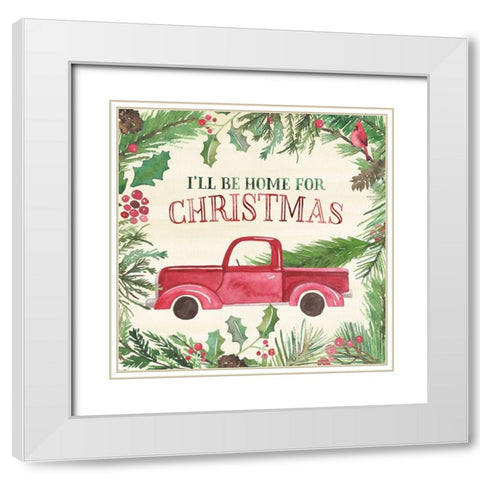 New England Christmas II White Modern Wood Framed Art Print with Double Matting by Noonday Design