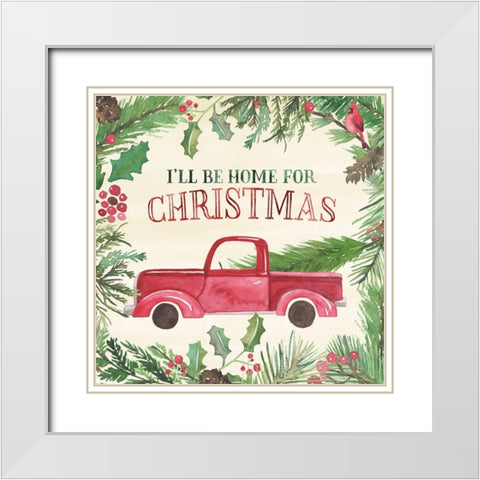 New England Christmas II White Modern Wood Framed Art Print with Double Matting by Noonday Design