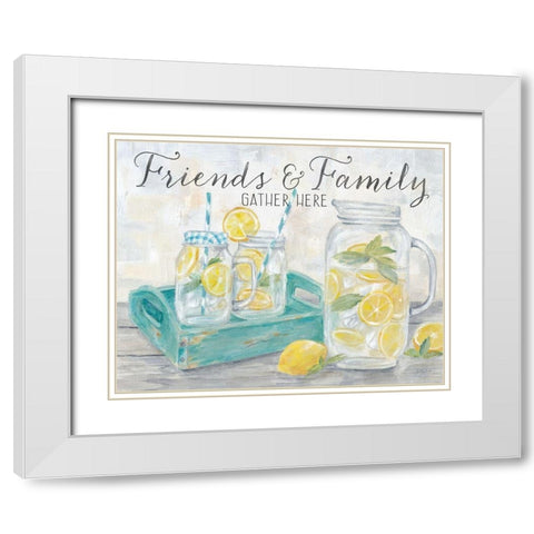 Friends and Family Country Lemons Landscape White Modern Wood Framed Art Print with Double Matting by Coulter, Cynthia