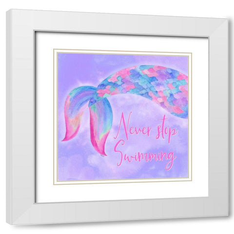 Mermaid Life II Pink/Purple White Modern Wood Framed Art Print with Double Matting by Reed, Tara