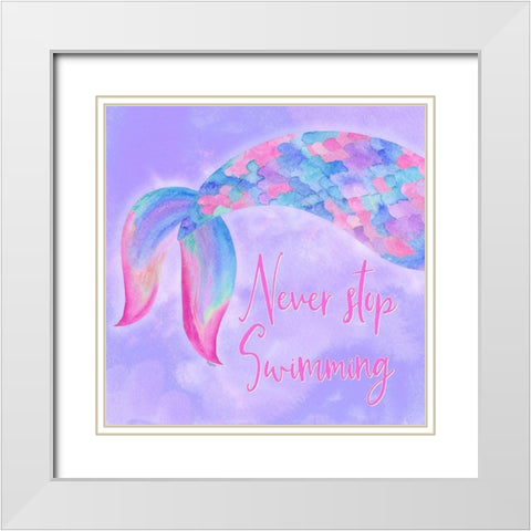 Mermaid Life II Pink/Purple White Modern Wood Framed Art Print with Double Matting by Reed, Tara