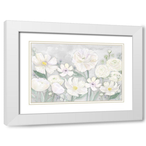 Peaceful Repose Gray Floral Landscape White Modern Wood Framed Art Print with Double Matting by Reed, Tara