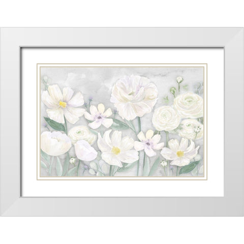 Peaceful Repose Gray Floral Landscape White Modern Wood Framed Art Print with Double Matting by Reed, Tara