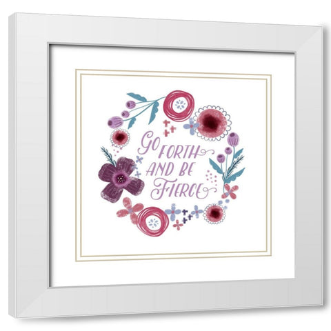 Fierce Girl I Fierce White Modern Wood Framed Art Print with Double Matting by Noonday Designs