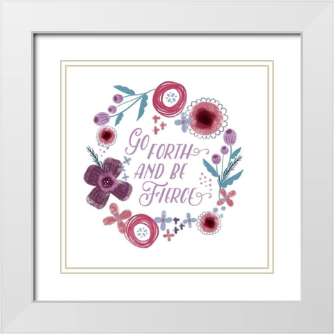 Fierce Girl I Fierce White Modern Wood Framed Art Print with Double Matting by Noonday Designs