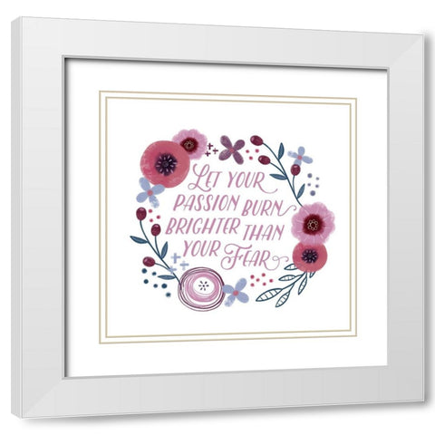 Fierce Girl III Passion White Modern Wood Framed Art Print with Double Matting by Noonday Designs