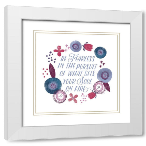 Fierce Girl IV Fearless White Modern Wood Framed Art Print with Double Matting by Noonday Designs