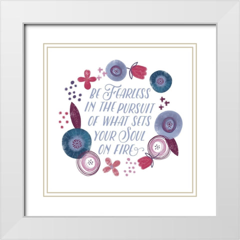 Fierce Girl IV Fearless White Modern Wood Framed Art Print with Double Matting by Noonday Designs