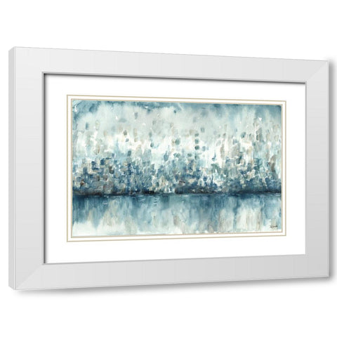 Lakeside Abstract White Modern Wood Framed Art Print with Double Matting by Tre Sorelle Studios